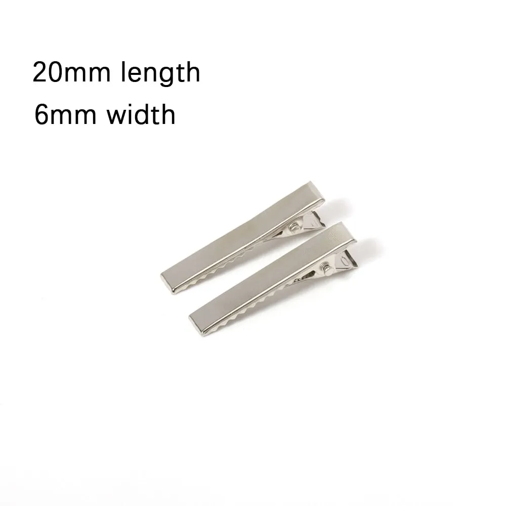 Pinzas de cocodrilo de Metal para el pelo, accesorios para joyería, herramientas de estilo para el cabello, 30mm/40mm/45mm/55mm/65mm/75mm/100mm, 50/20 Uds.