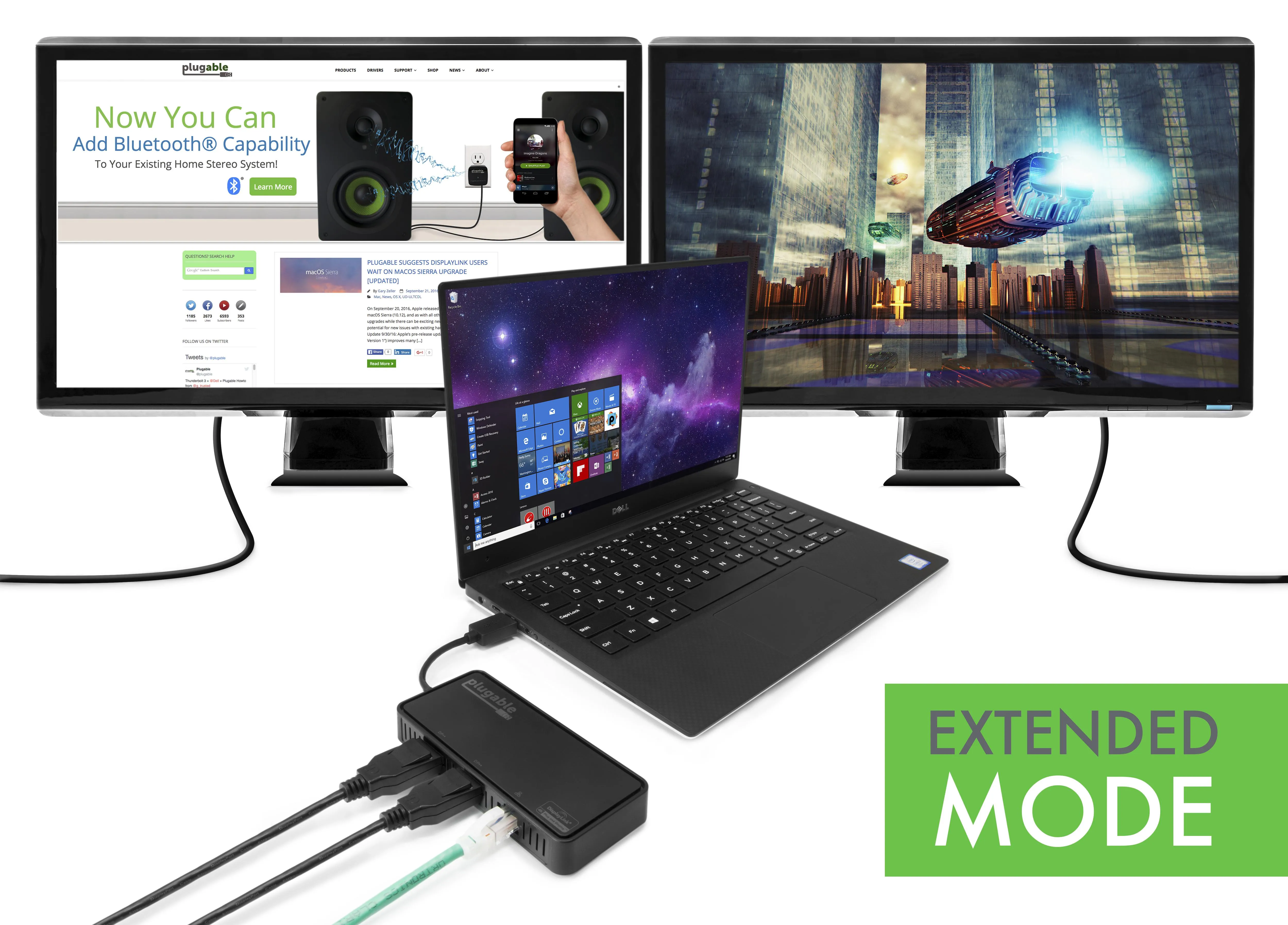 Plugable USB 3.0 Dual 4k Displayport And Gigabit Ethernet Adapter