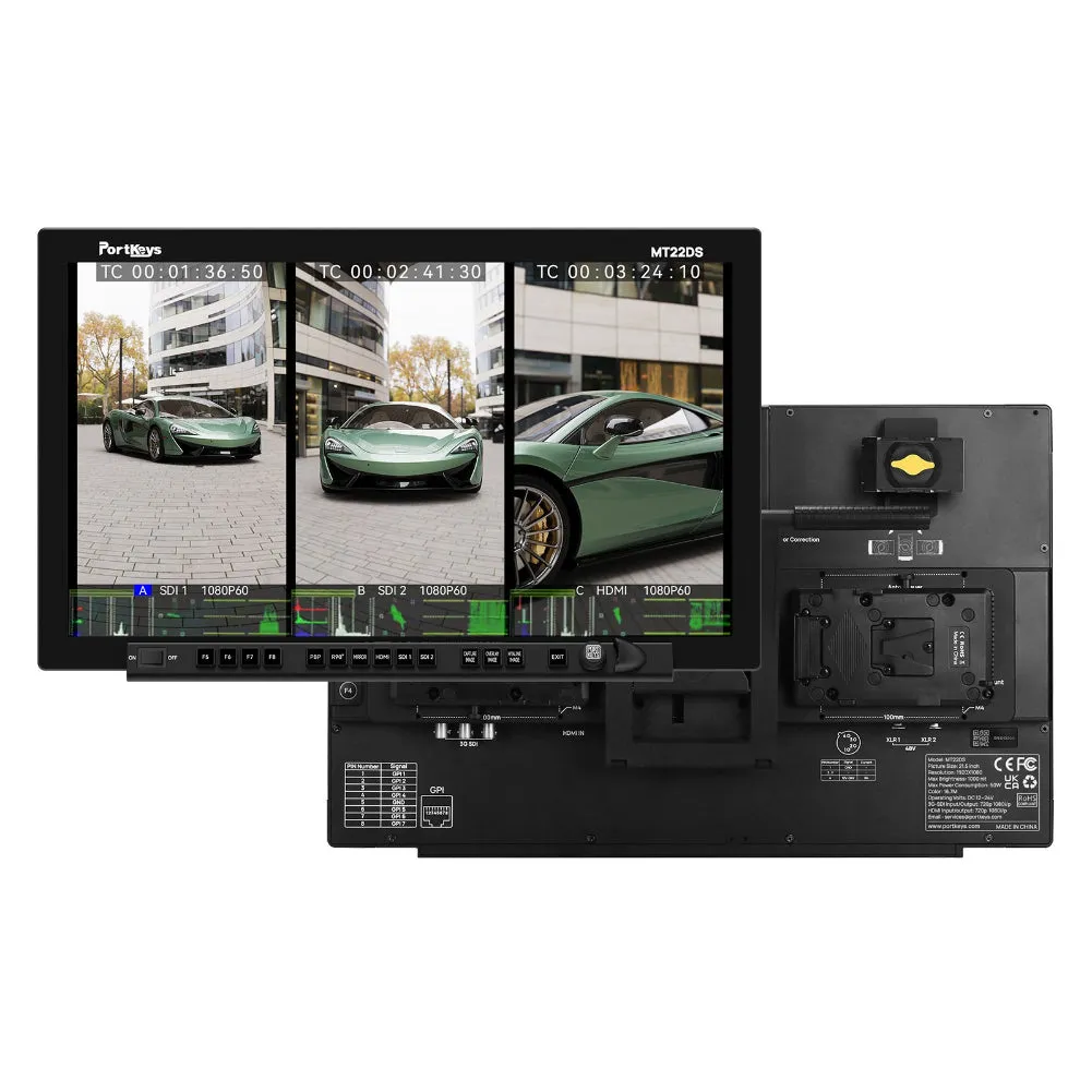 Portkeys MT22DS 21.5" Production Monitor with 3D LUT Support