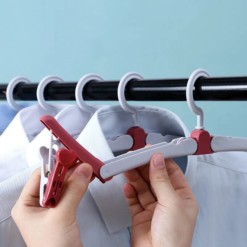 Premium Foldable Travel Hanger Non-slip Portable Clothes Towel Multifunction Closet Creative Organizer
