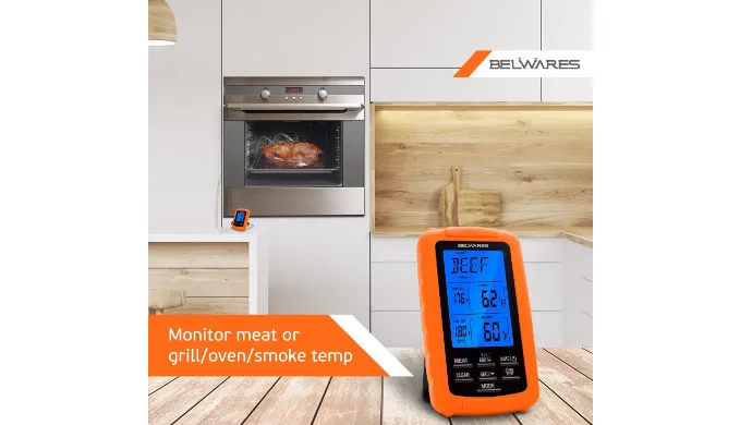 PRICE DROP: Belwares Digital Remote Smoker Dual Probe Wireless Thermometer (Includes Receiver   Transmitter)
