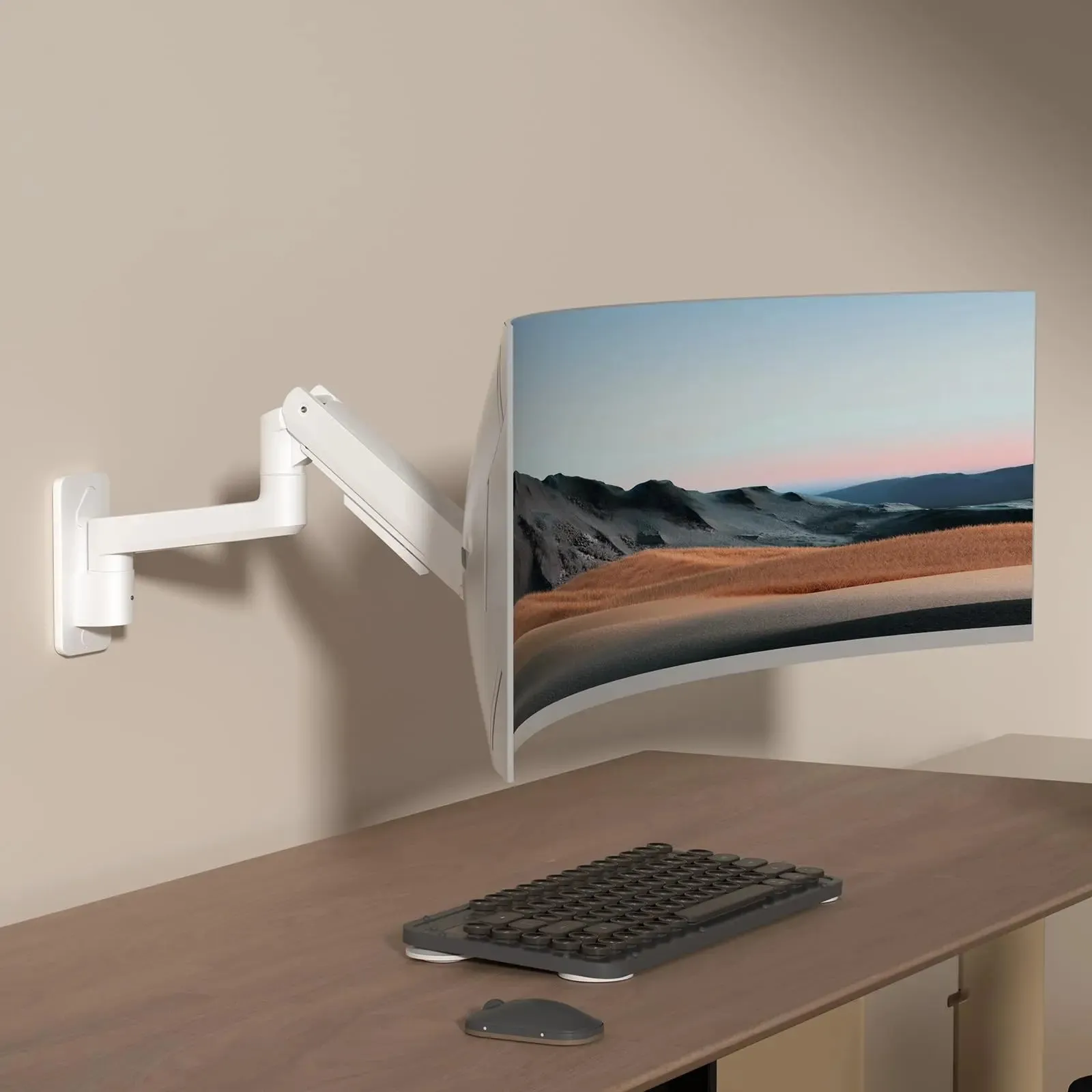 PUTORSEN 17-49 inch Premium Ultrawide Monitor Wall Mount, Heavy Duty Single Wall Mount Monitor Arm up to 44lbs