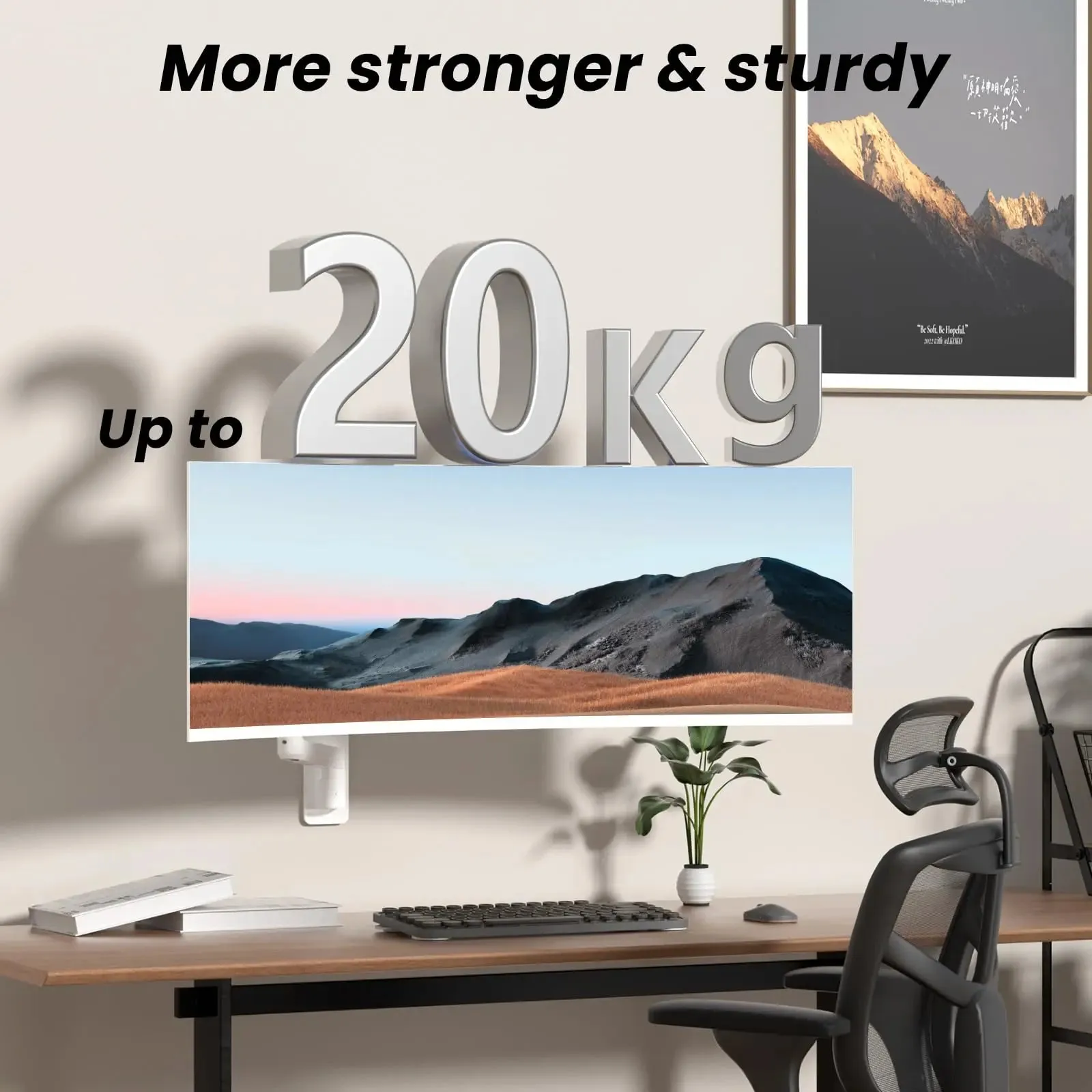 PUTORSEN 17-49 inch Premium Ultrawide Monitor Wall Mount, Heavy Duty Single Wall Mount Monitor Arm up to 44lbs