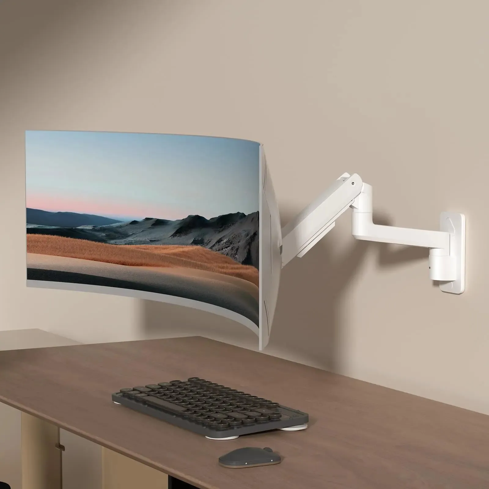 PUTORSEN 17-49 inch Premium Ultrawide Monitor Wall Mount, Heavy Duty Single Wall Mount Monitor Arm up to 44lbs