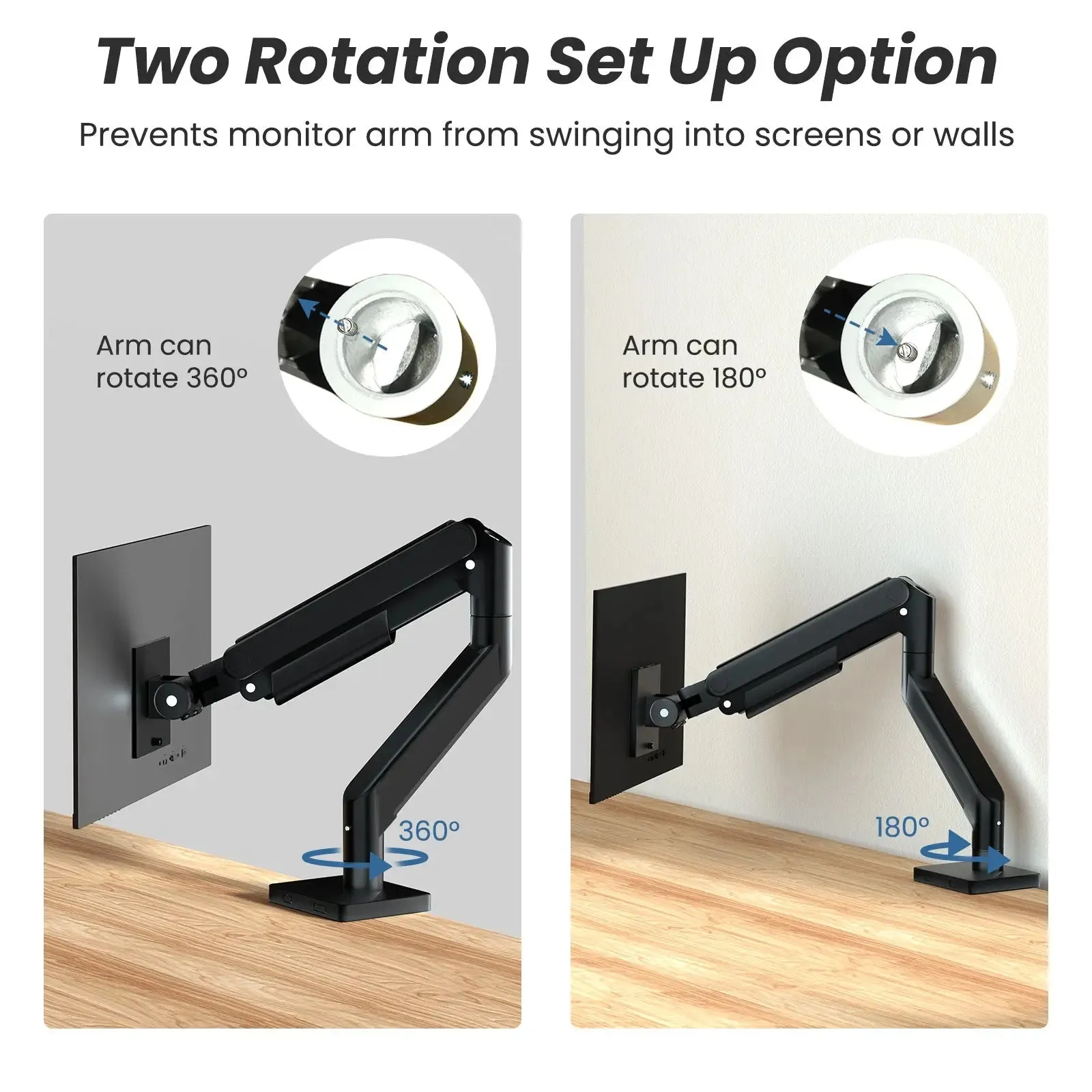 PUTORSEN Premium Ultrawide Single Monitor Arm, for Most 17-49 inch Screens Holds up to 44lbs