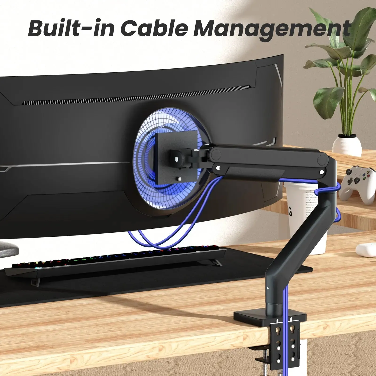 PUTORSEN Premium Ultrawide Single Monitor Arm, for Most 17-49 inch Screens Holds up to 44lbs