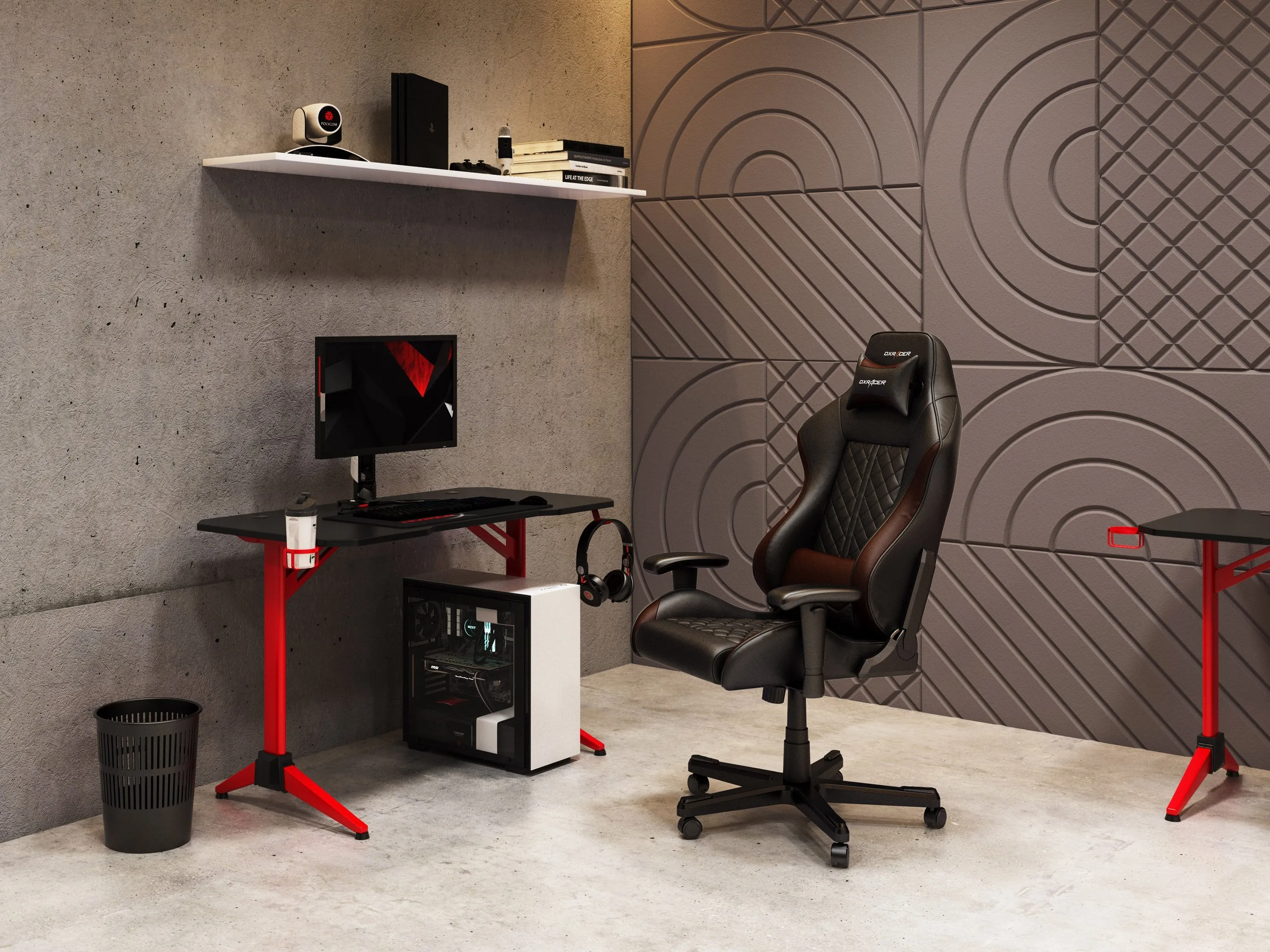 Red and Black Gaming Desk