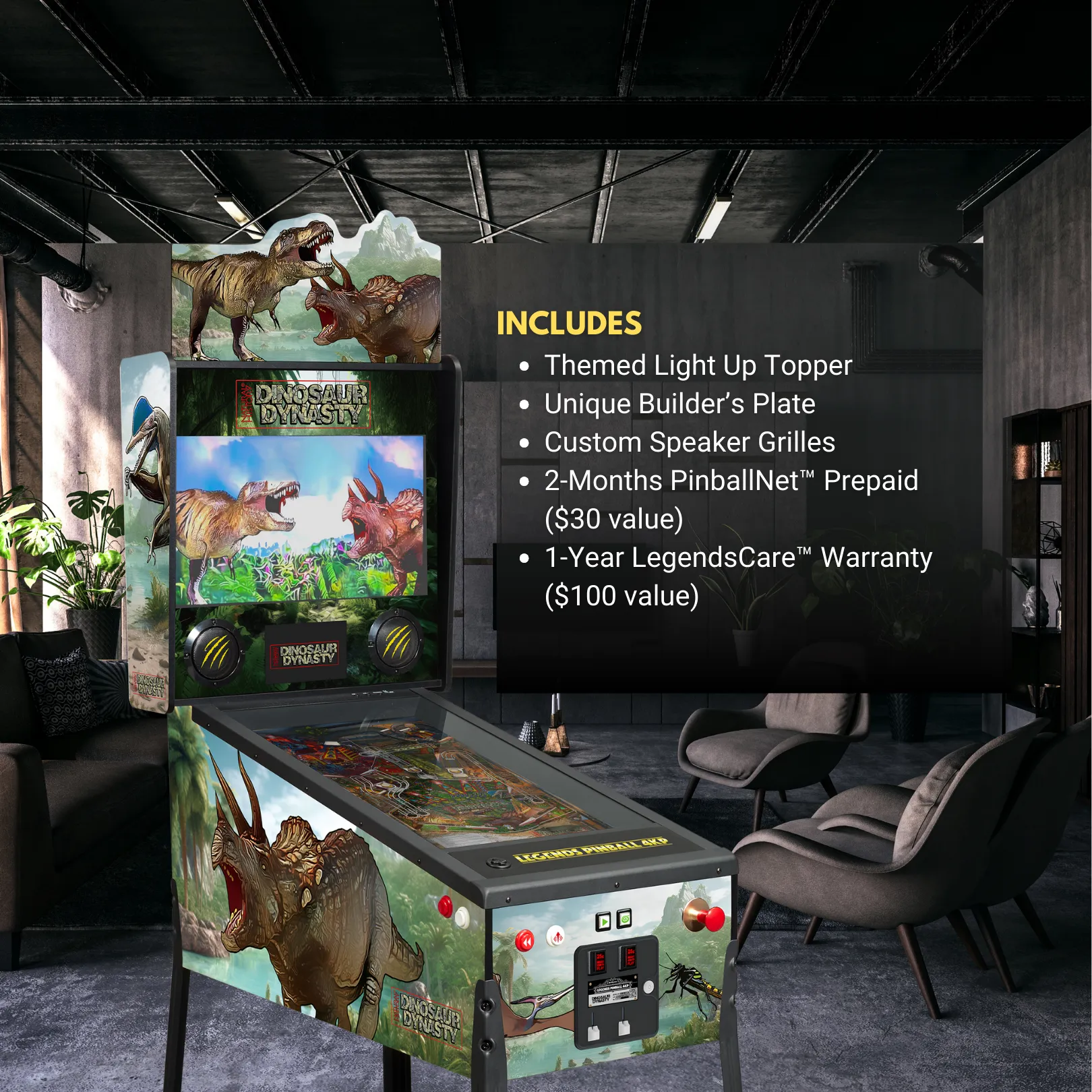 Reservation Purchase - Your Legends Pinball 4KP Dinosaur Dynasty (Standard Edition) ($1499.99) is ready for ordering!