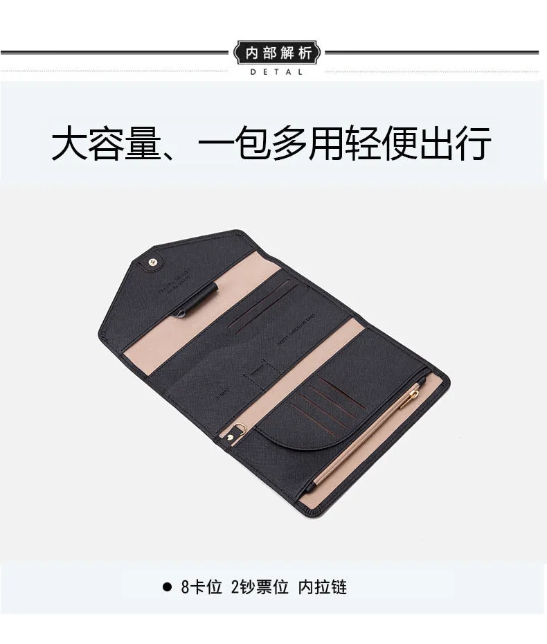 RFID Blocking Anti-Theft Travel PU Leather Wallet Passport Holder Cash Credit Card Organizer Protection Pouch Case Cover