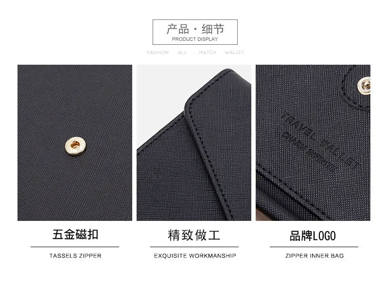RFID Blocking Anti-Theft Travel PU Leather Wallet Passport Holder Cash Credit Card Organizer Protection Pouch Case Cover