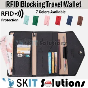 RFID Blocking Anti-Theft Travel PU Leather Wallet Passport Holder Cash Credit Card Organizer Protection Pouch Case Cover