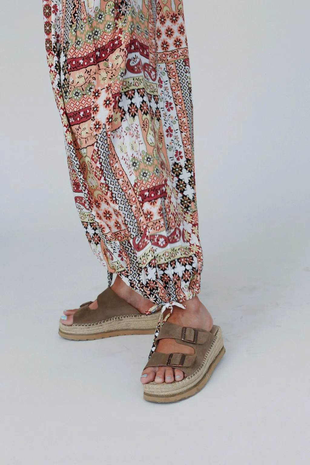 Romana Wide Leg Drawstring Pants - Multi