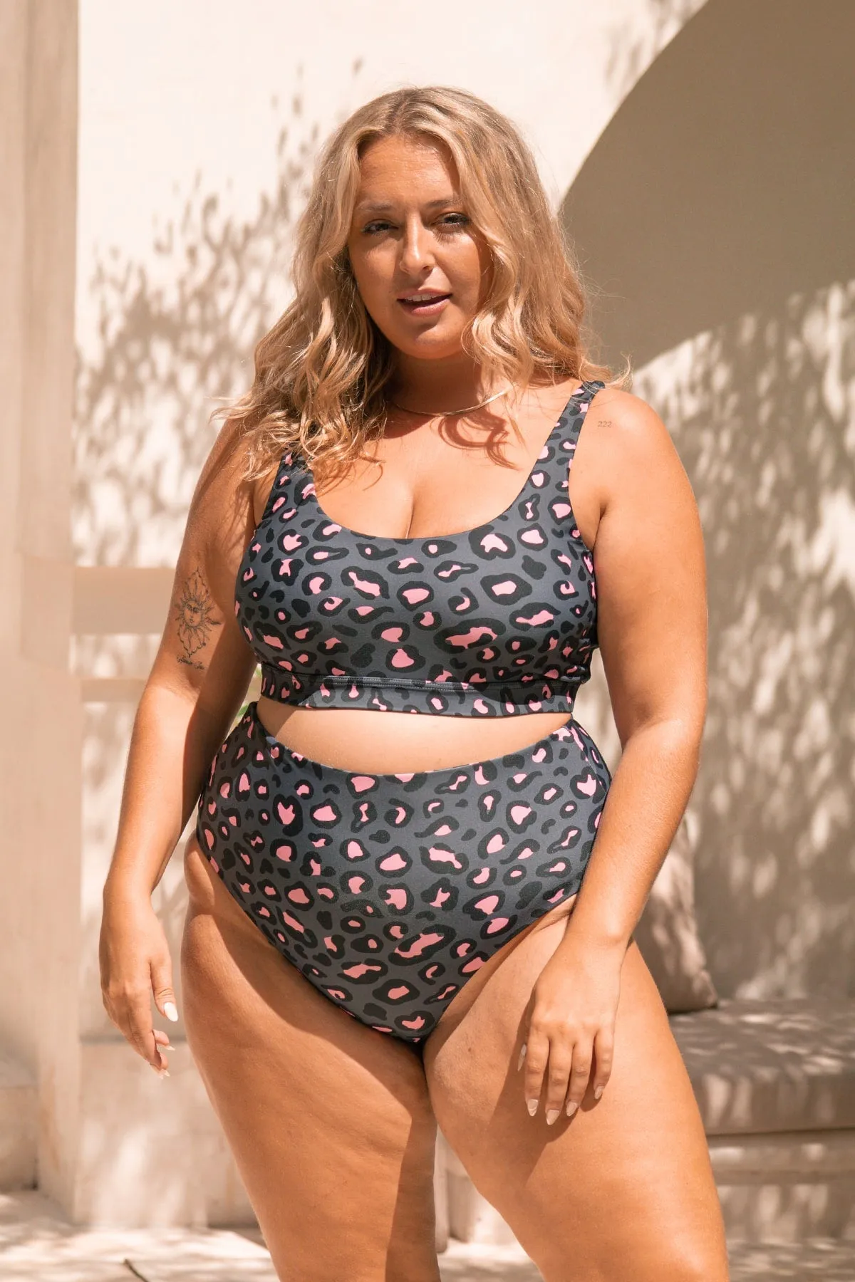 Sadie Bikini Bottom Final Sale - Stone Leopard