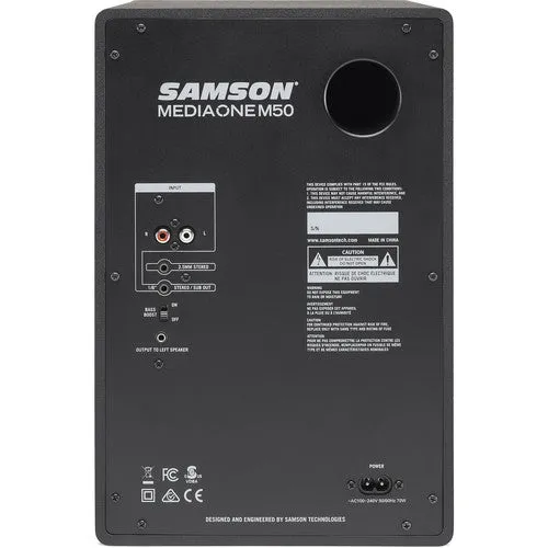 Samson MediaOne M50 Full-Range Powered Studio Monitor Speakers (Pair) For Multimedia, Recording and Gaming