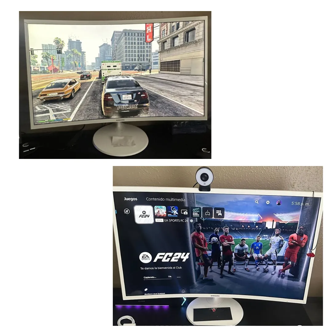 SAMSUNG 32" Curved Monitor   Papalook 2K/1080P Webcam   LENRUE G11 Computer Speakers   Elite Pro Q300 Wireless Controller