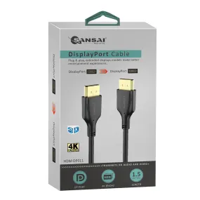 Sansai Displayport 1.5m 4k Male To Male Monitor Display Cable