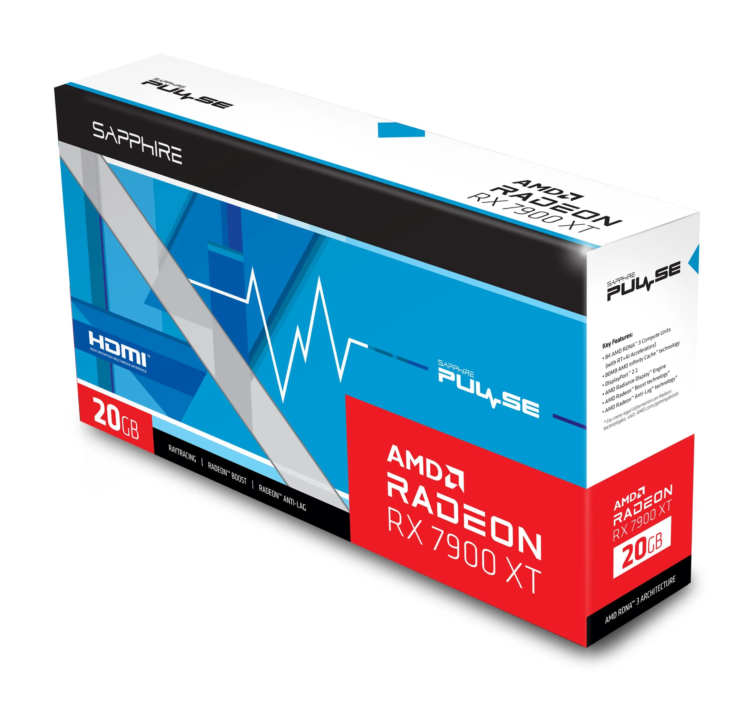 SAPPhIRE PULSE AMD Radeon™ RX 7900 XT 20GB GDDR6 RX7900XT-PULSE-20GD6OC