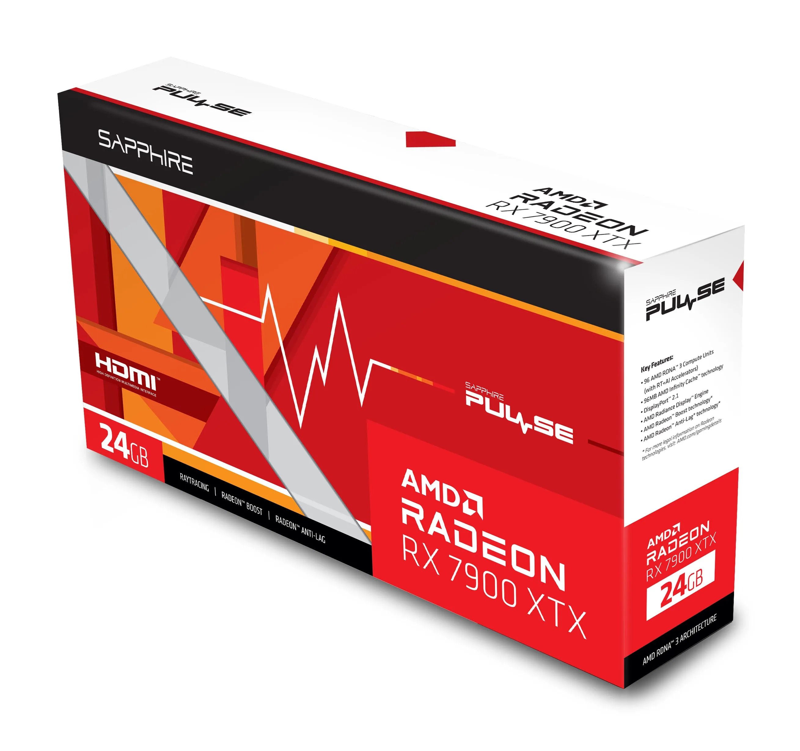 SAPPhIRE PULSE AMD Radeon™ RX 7900 XTX 24GB GDDR6 RX7900XTX-PULSE-24GD6OC