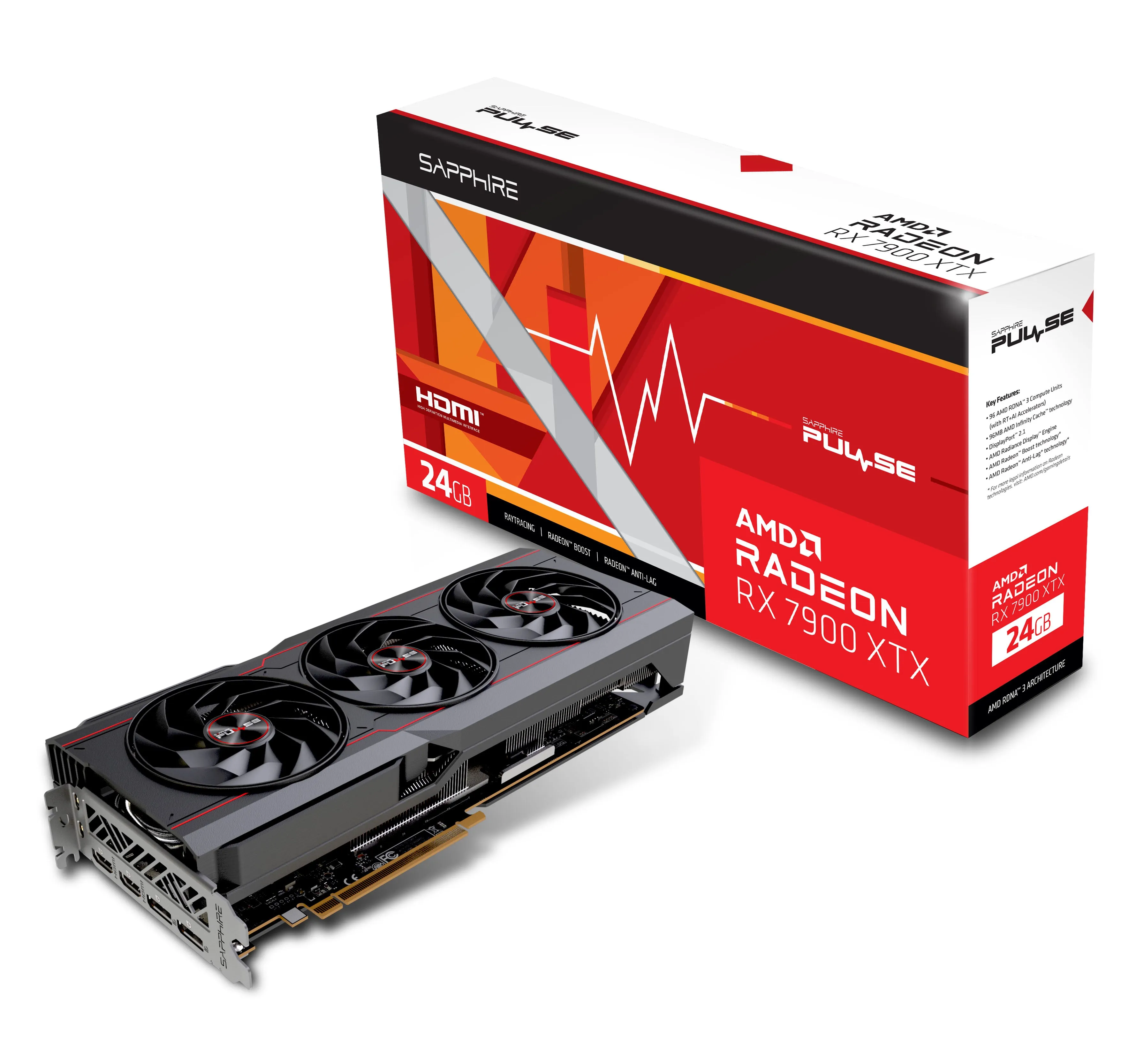 SAPPhIRE PULSE AMD Radeon™ RX 7900 XTX 24GB GDDR6 RX7900XTX-PULSE-24GD6OC