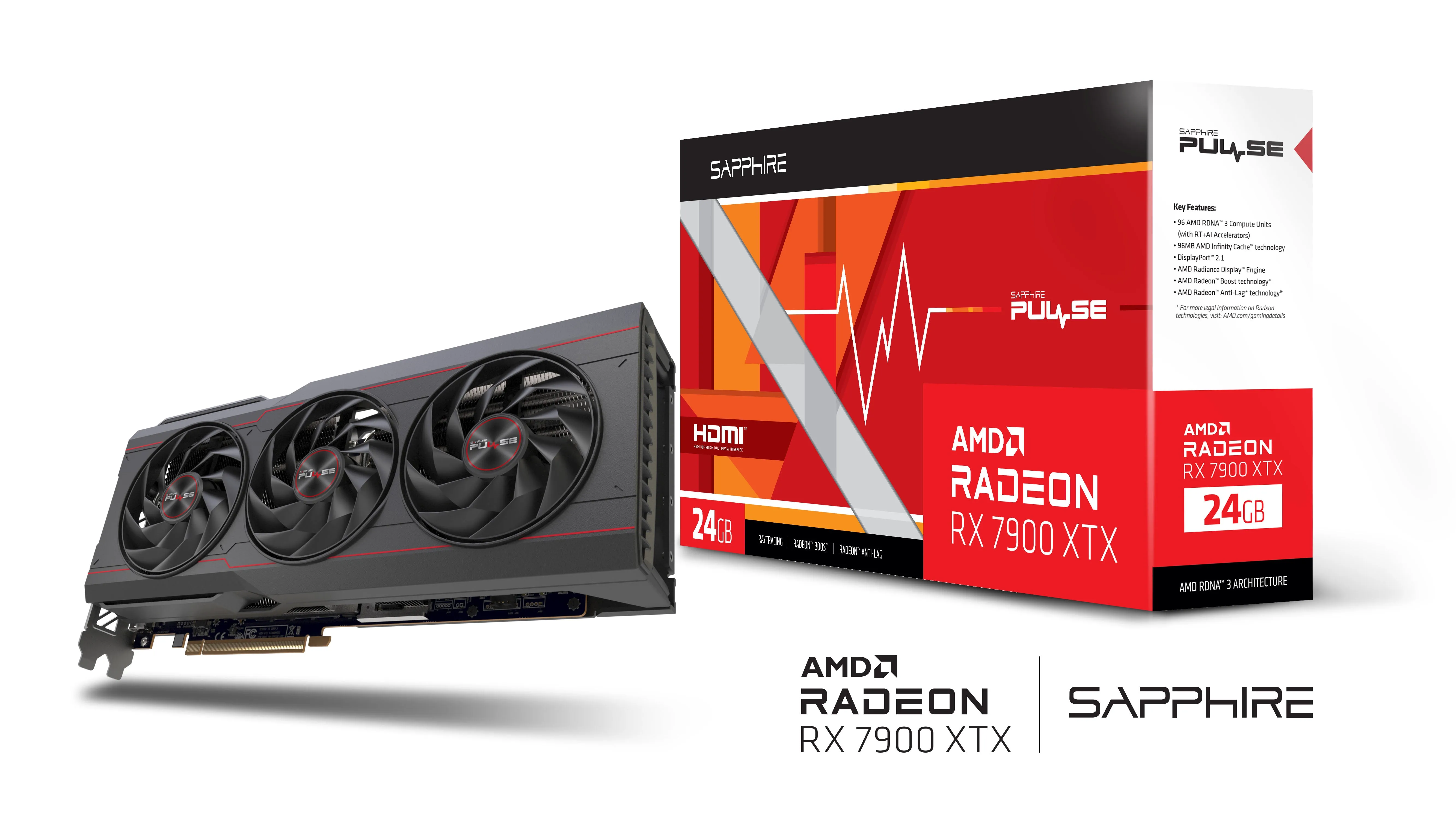 SAPPhIRE PULSE AMD Radeon™ RX 7900 XTX 24GB GDDR6 RX7900XTX-PULSE-24GD6OC