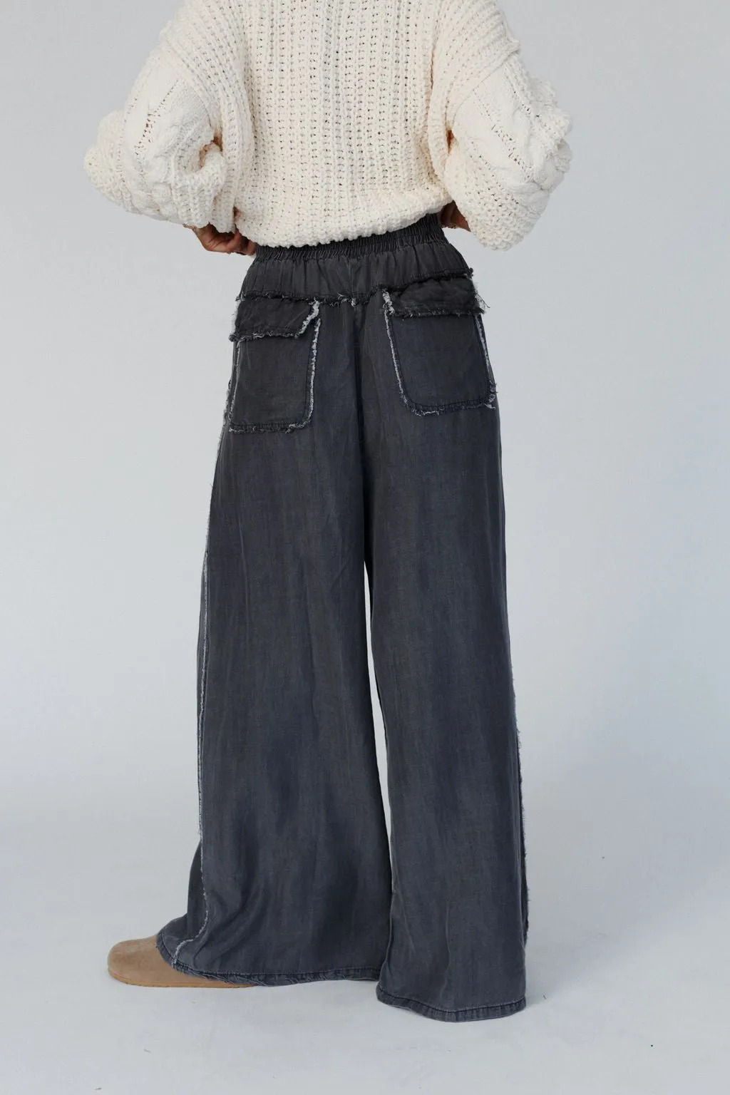 So Fine Wide Leg Pants - Black