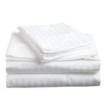 soft stripe microfibre sheet set double white