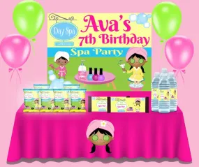 Spa Party Theme Backdrop - FREE SHIPPING