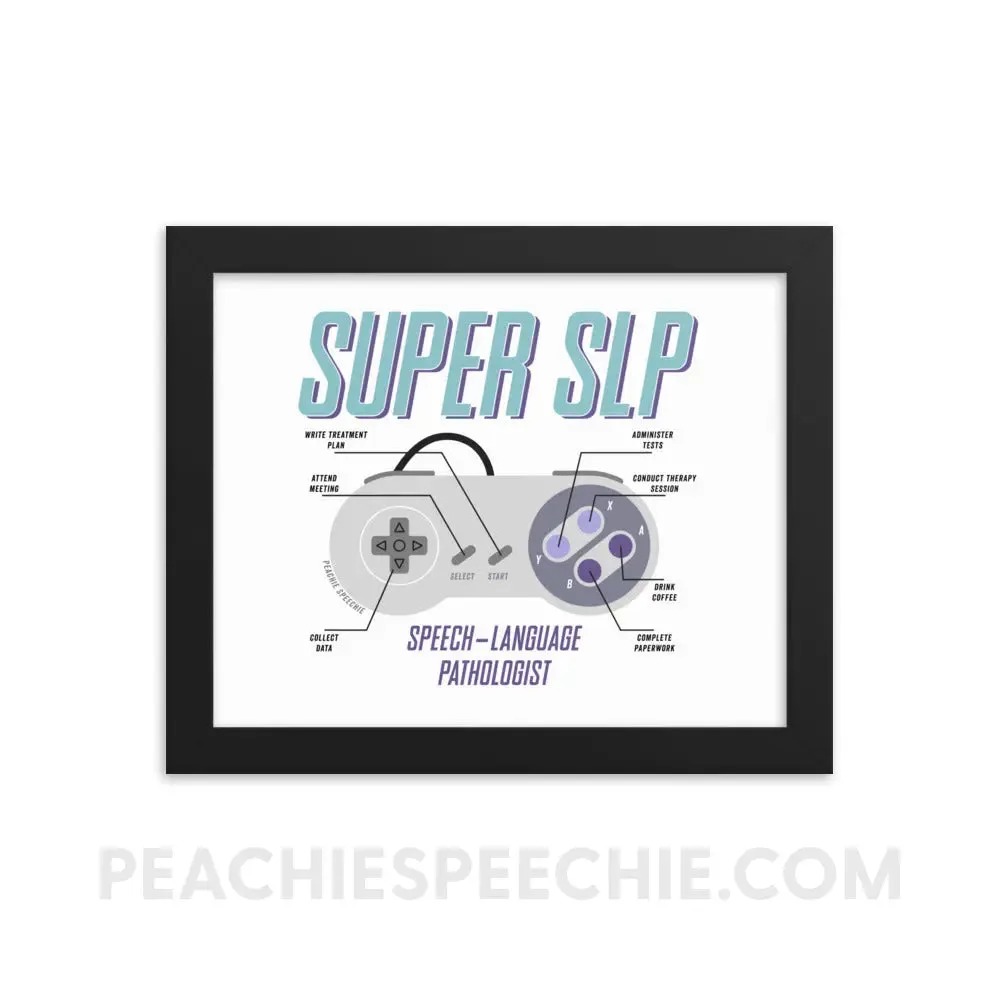 Super SLP Retro Controller Framed Poster