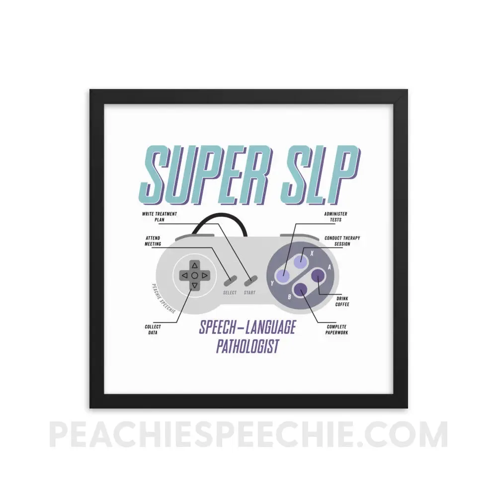 Super SLP Retro Controller Framed Poster