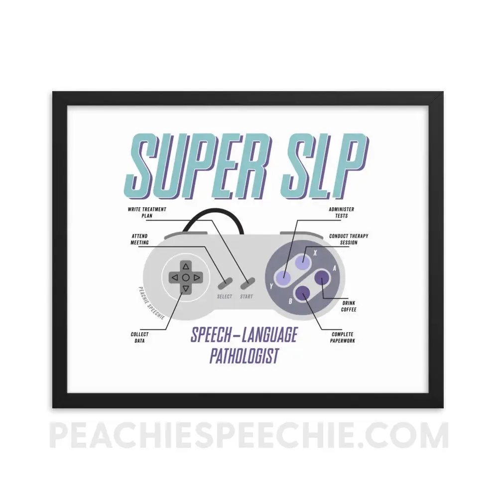 Super SLP Retro Controller Framed Poster