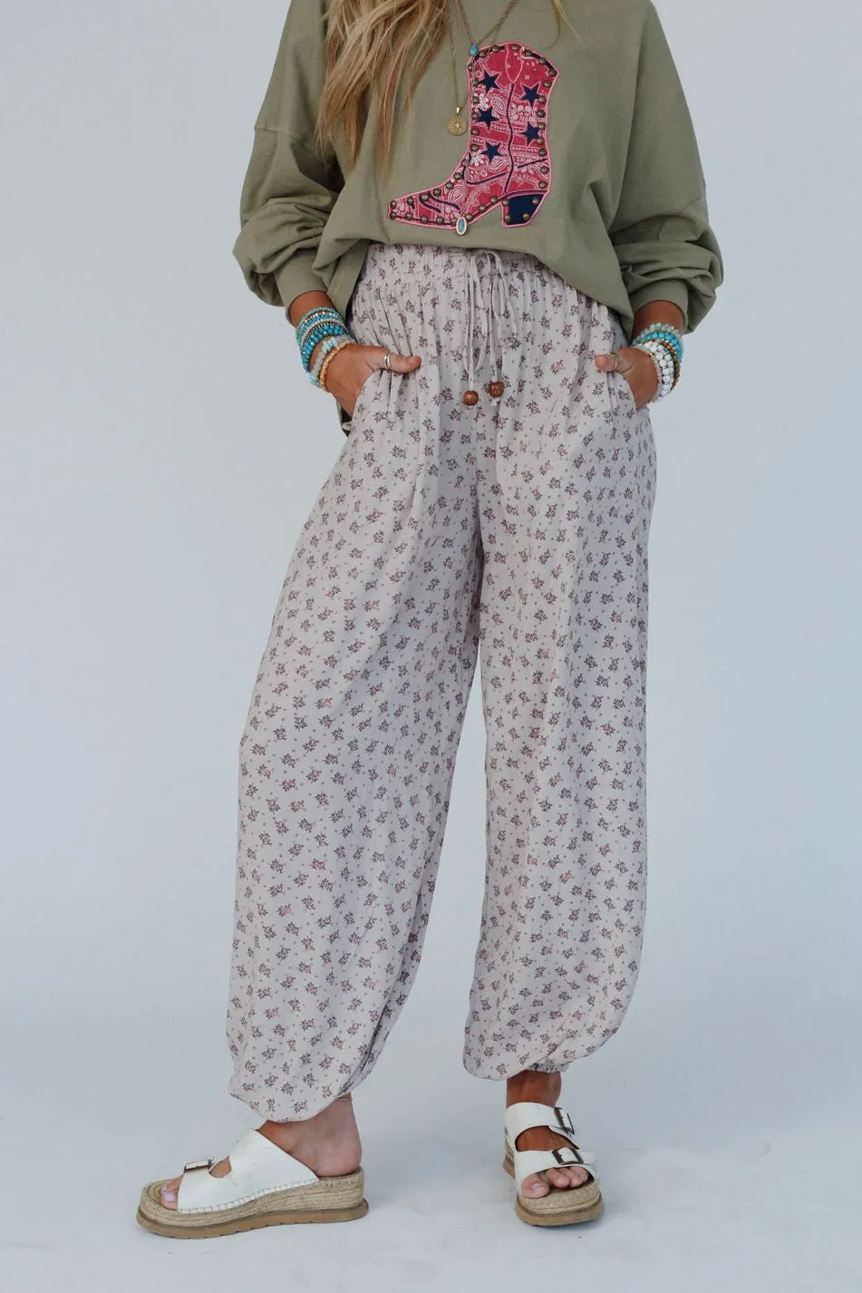 The Nest Emberlyn Wide Leg Cinched Pants - Taupe