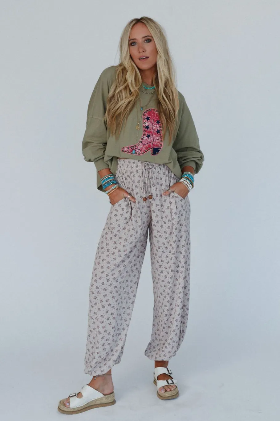 The Nest Emberlyn Wide Leg Cinched Pants - Taupe