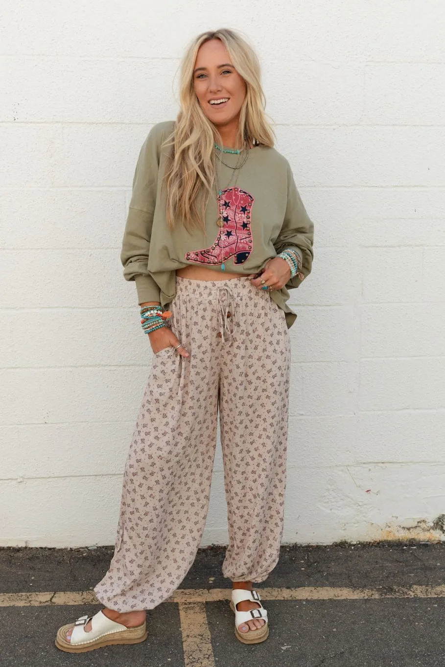 The Nest Emberlyn Wide Leg Cinched Pants - Taupe
