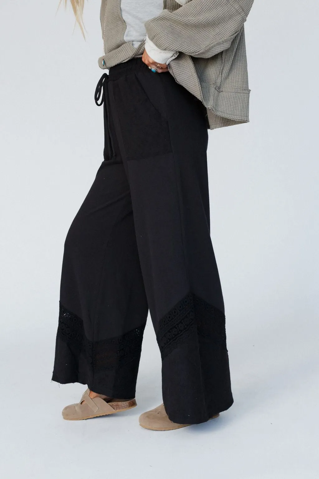 The Nest Lyrical Wide Leg Pants - Black