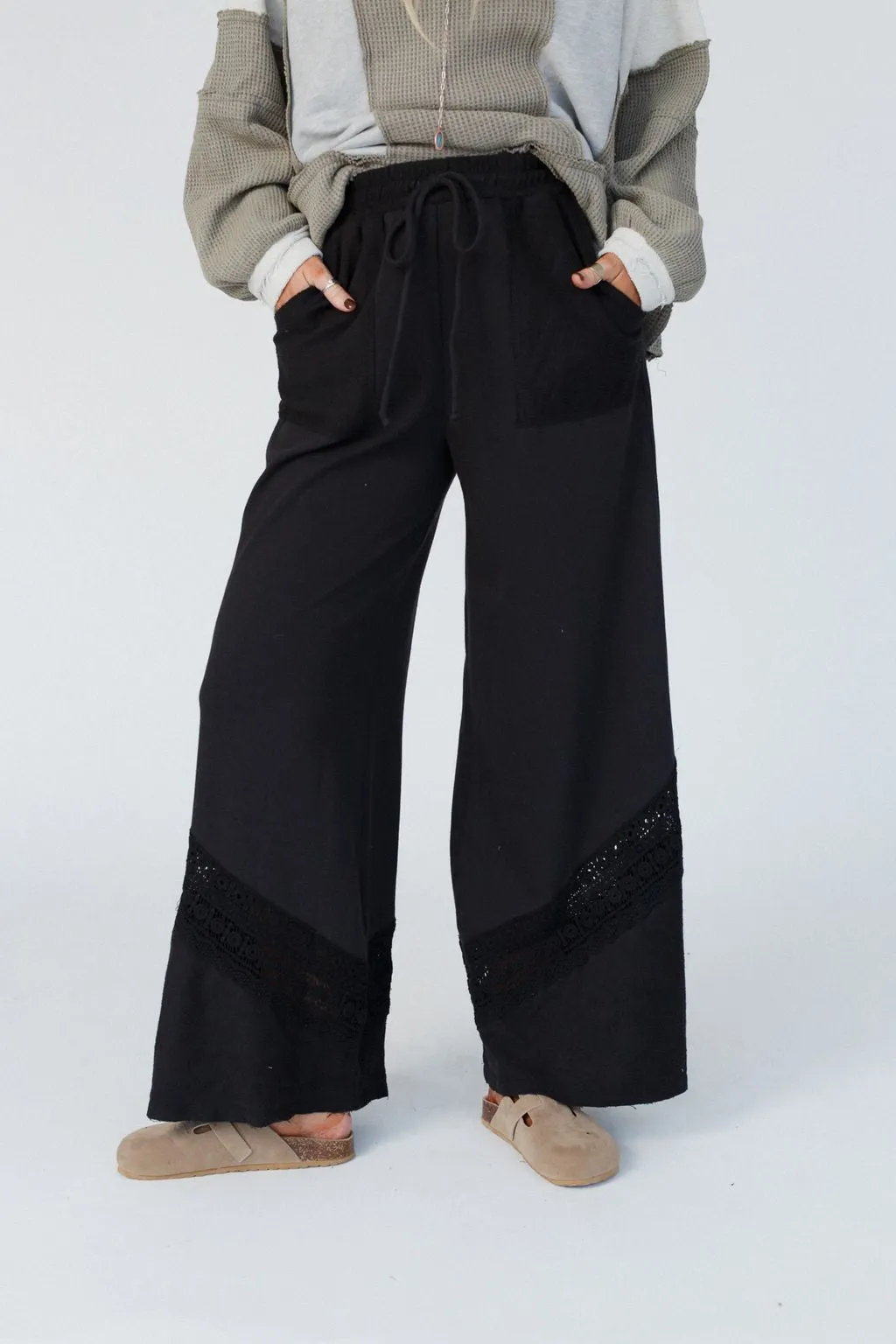 The Nest Lyrical Wide Leg Pants - Black