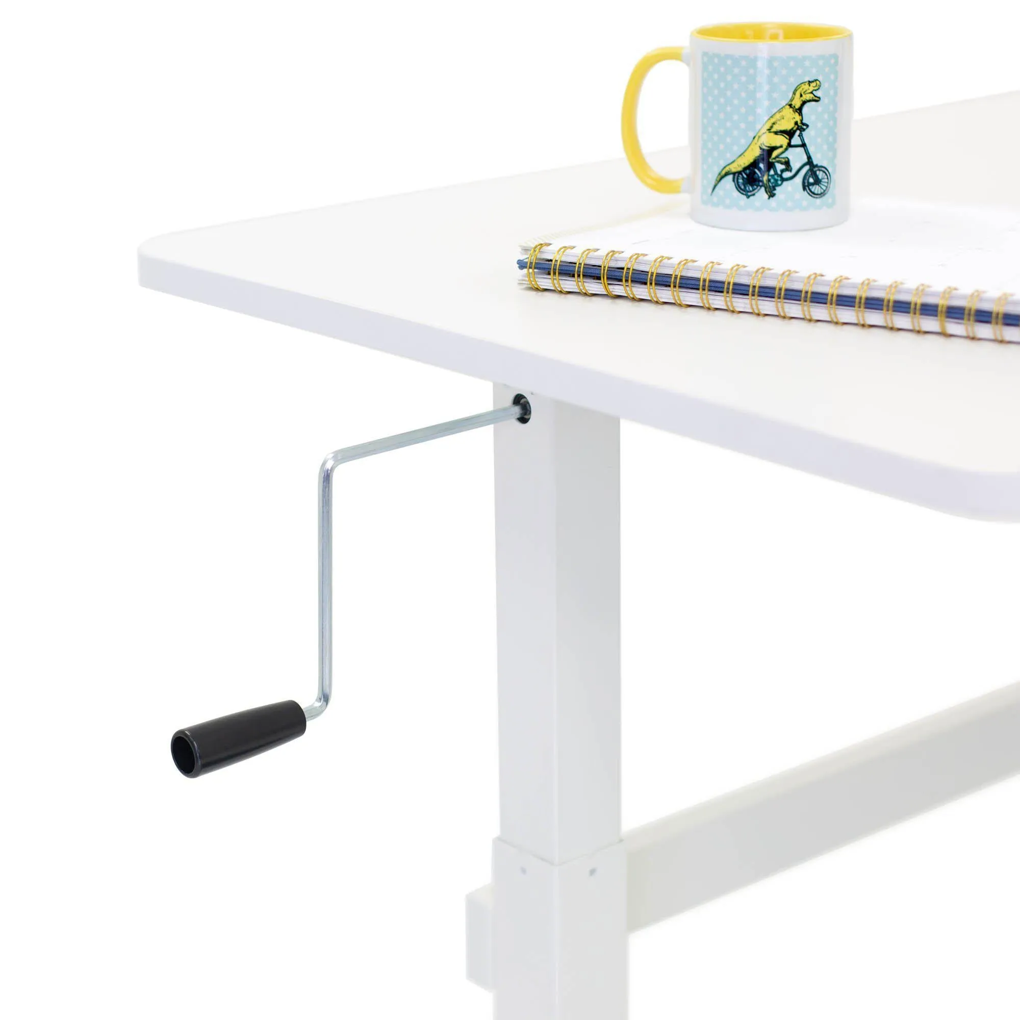 Tranzendesk 55" Side Crank Standing Desk - White