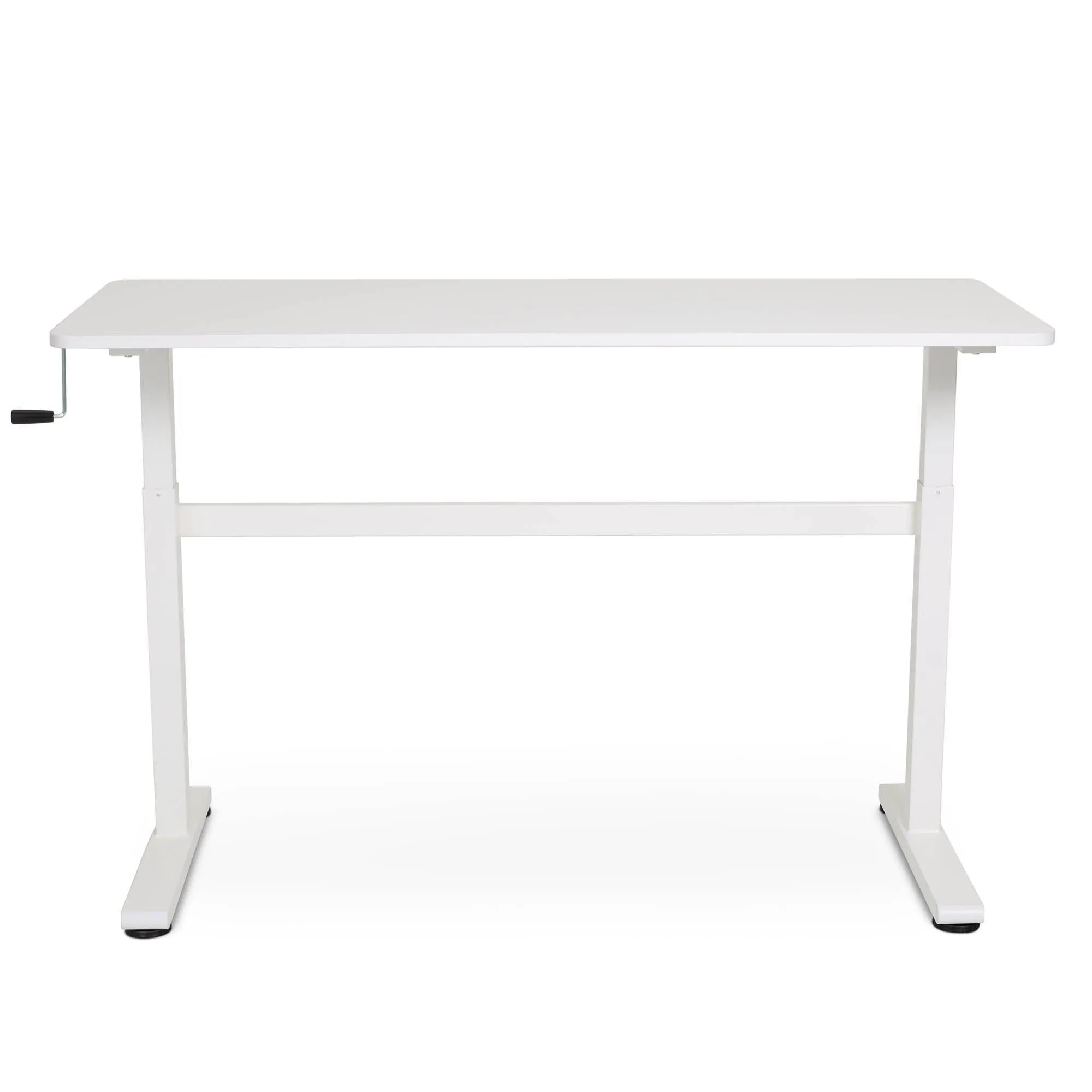 Tranzendesk 55" Side Crank Standing Desk - White