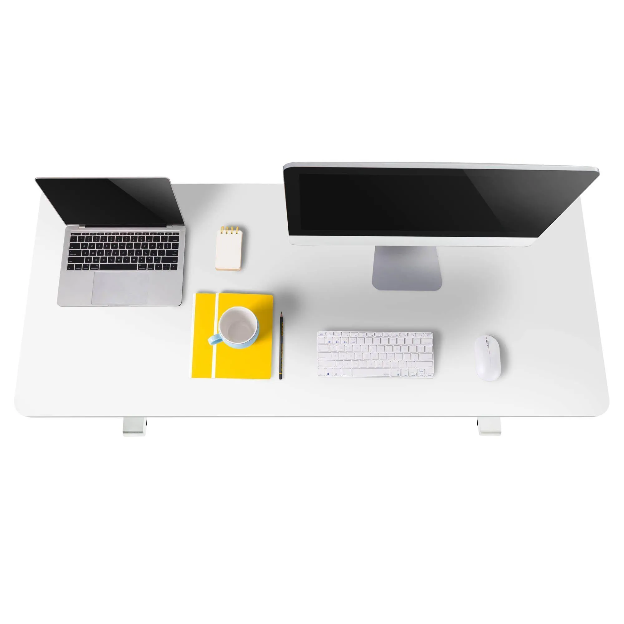 Tranzendesk 55" Side Crank Standing Desk - White