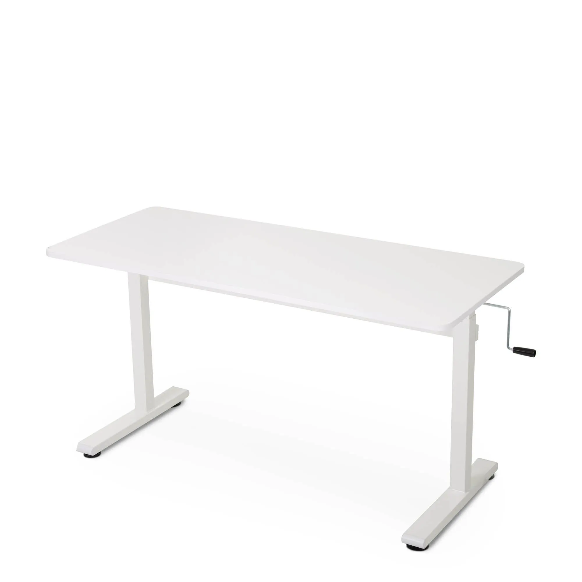 Tranzendesk 55" Side Crank Standing Desk - White