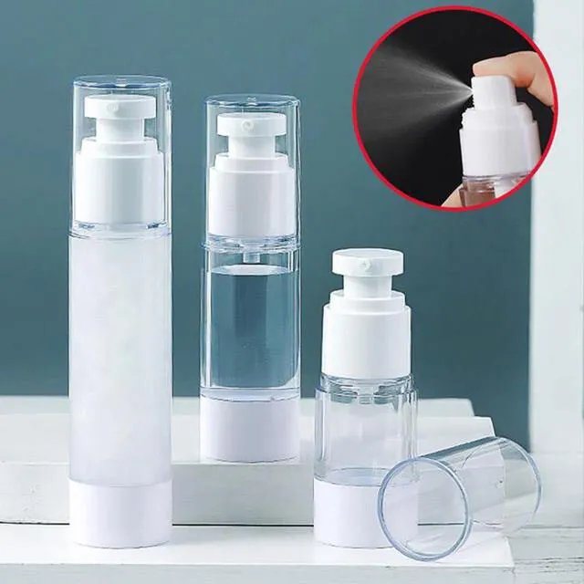 Travel Press Type Mini Vacuum Airless Spray/Lotion Pump Bottle Empty Refillable Cosmetic Body Cream Storage Dispenser