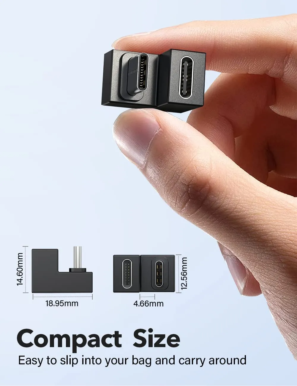 UAdapter - USB C Female to USB Male Adapter Port Type C U-Shape 144hz 4K 10Gbps