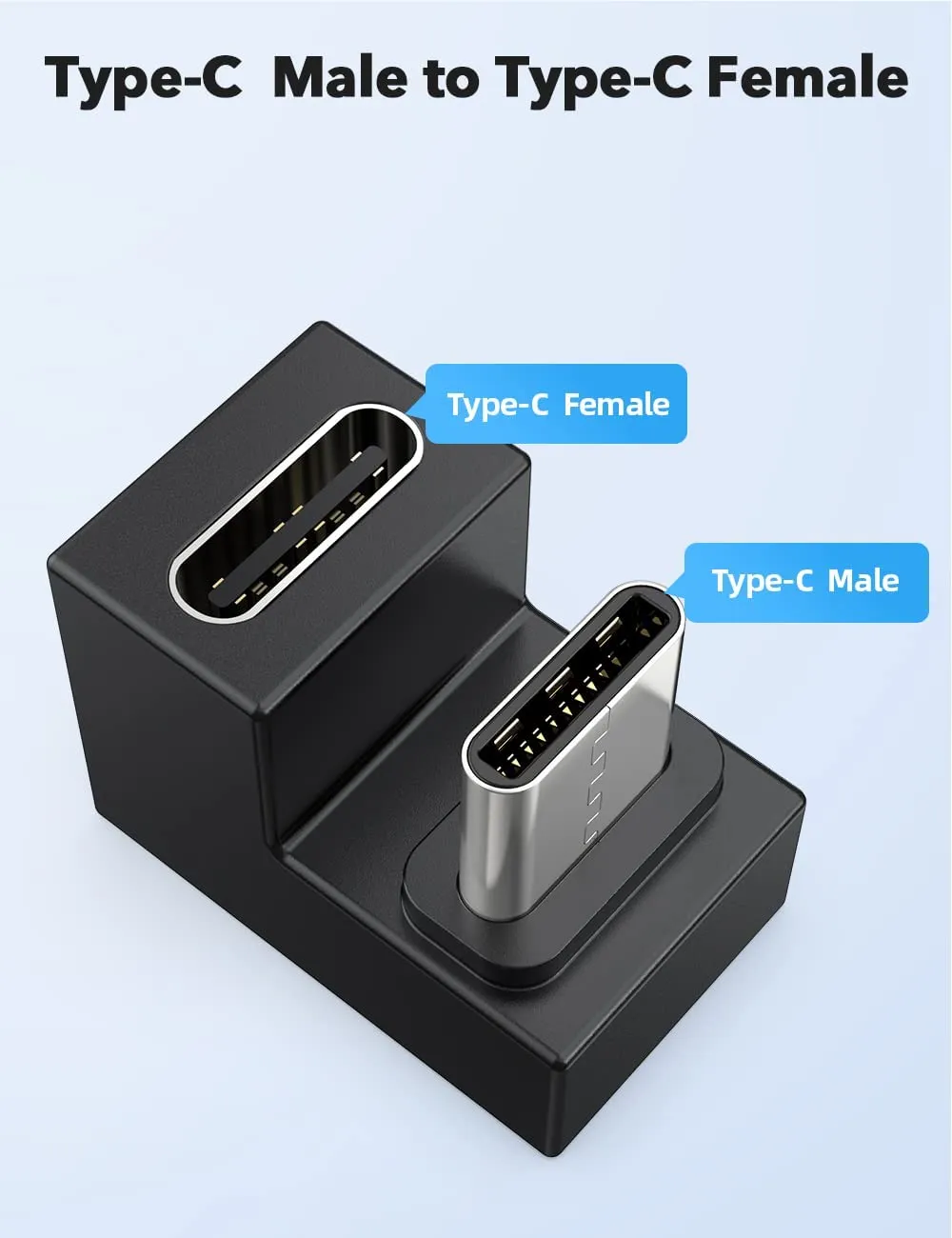 UAdapter - USB C Female to USB Male Adapter Port Type C U-Shape 144hz 4K 10Gbps