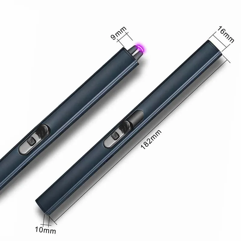 USB Rechargeable Electronic Rod Single Arc Lighter Windproof Flameless Ignitor for Candles Stove Gas Cooking Outdoor BBQ