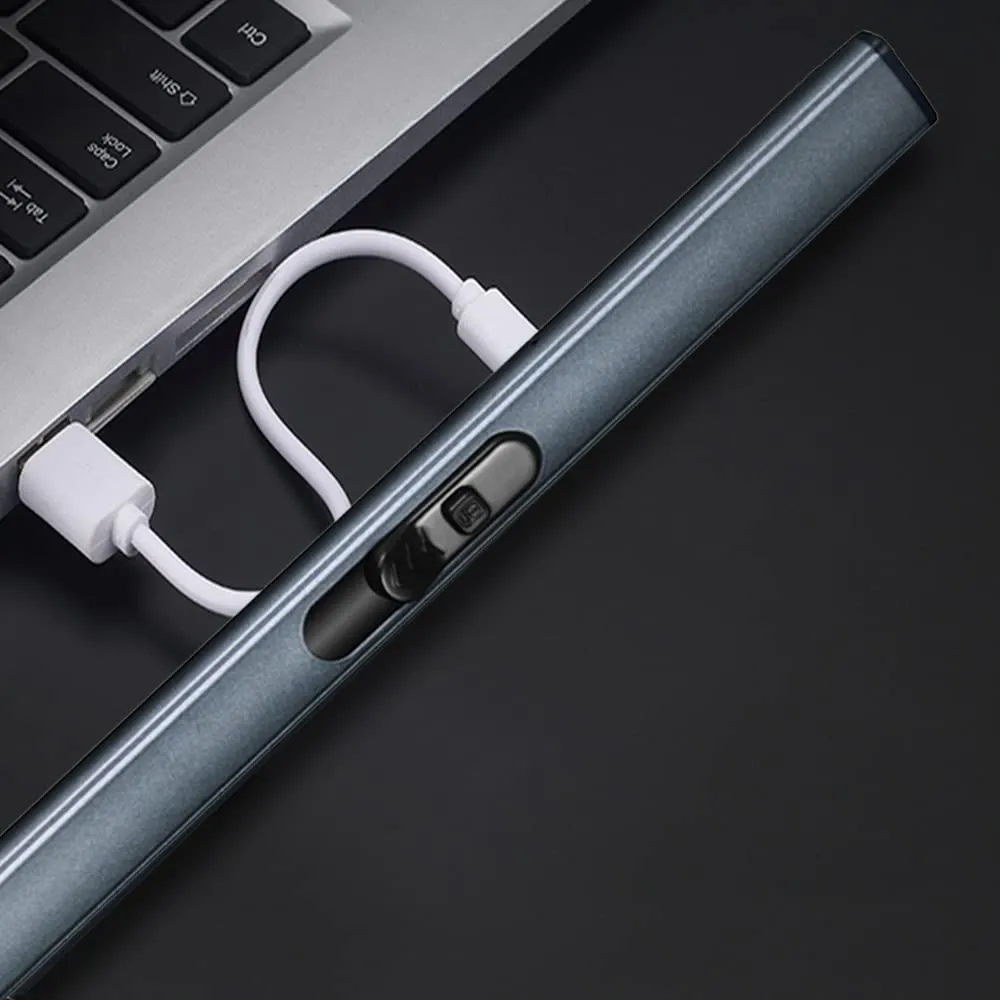 USB Rechargeable Electronic Rod Single Arc Lighter Windproof Flameless Ignitor for Candles Stove Gas Cooking Outdoor BBQ