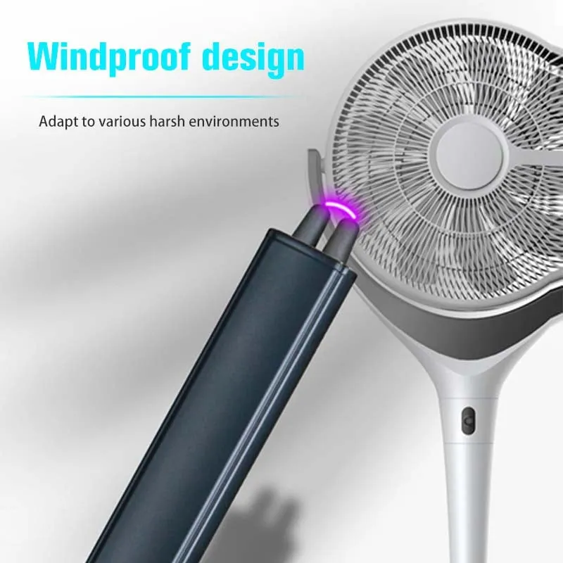 USB Rechargeable Electronic Rod Single Arc Lighter Windproof Flameless Ignitor for Candles Stove Gas Cooking Outdoor BBQ