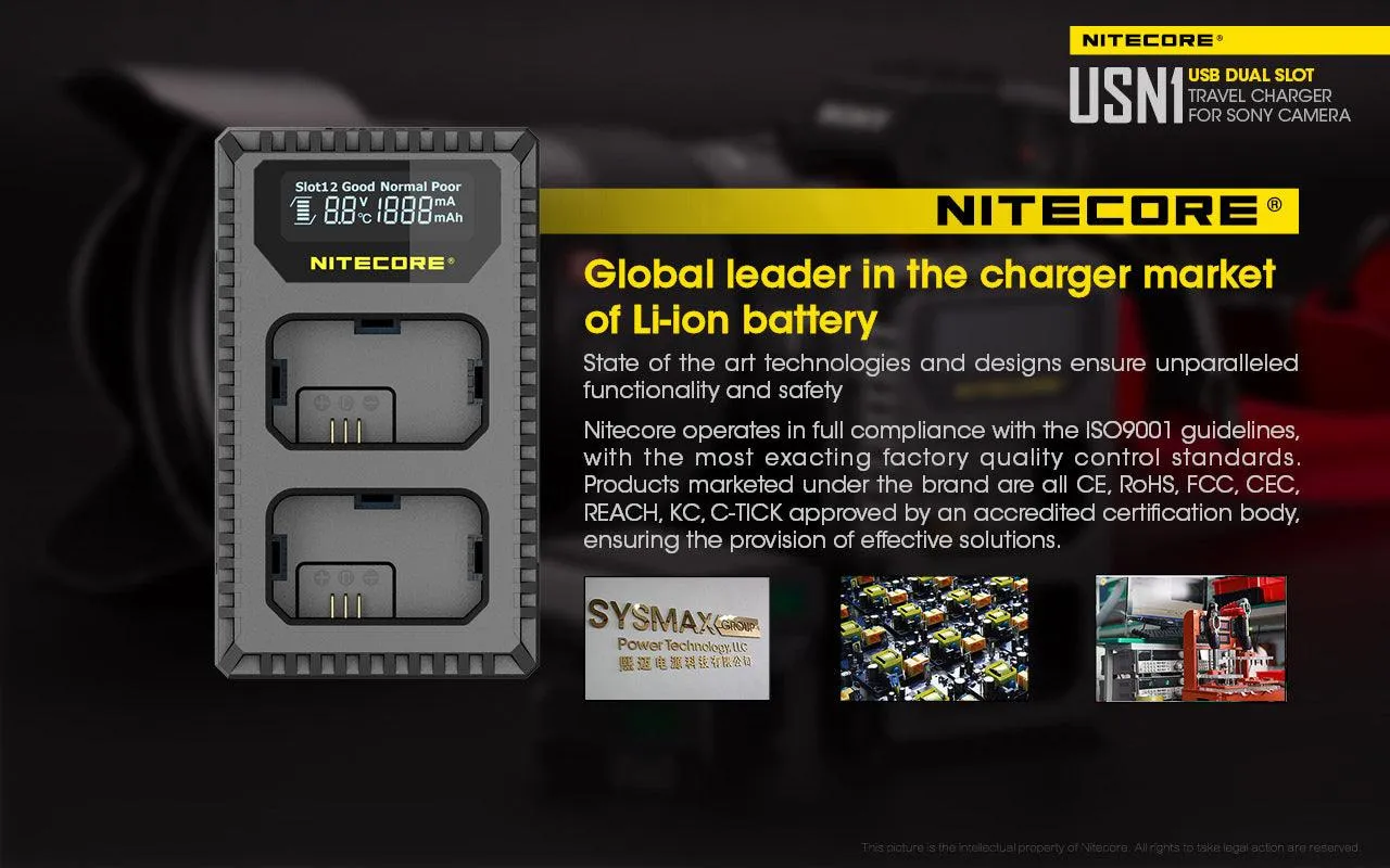 USN1 (Sony NP-FW50) Dual-Slot Battery Charger