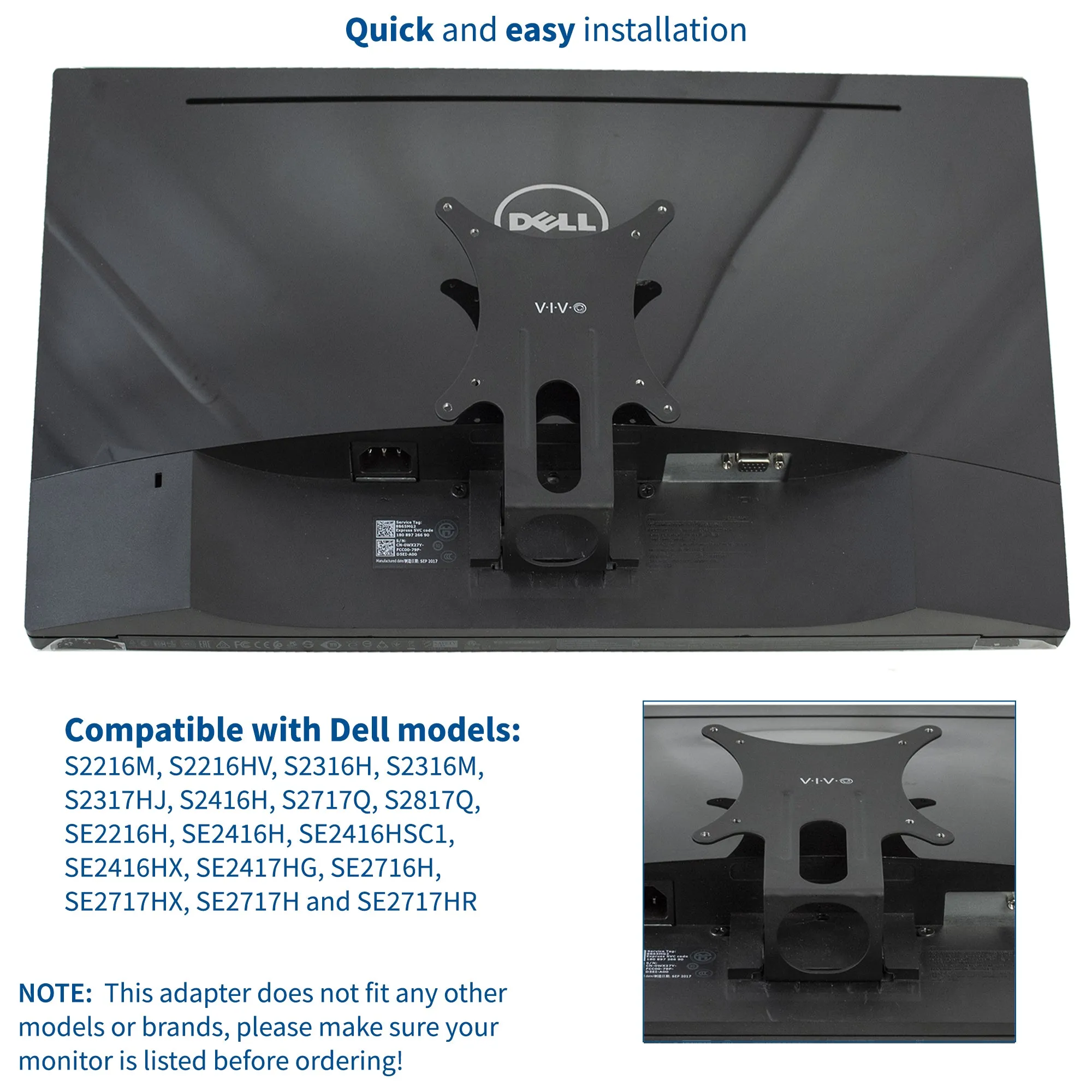 VESA Adapter for Compatible Dell Monitors