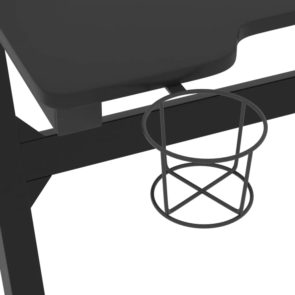 vidaXL Gaming Desk LED with Z Shape Legs Black 90x60x75 cm