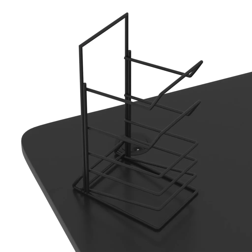 vidaXL Gaming Desk LED with Z Shape Legs Black 90x60x75 cm