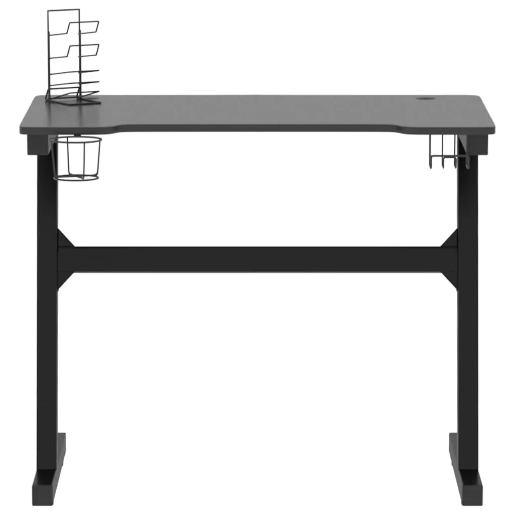 vidaXL Gaming Desk LED with Z Shape Legs Black 90x60x75 cm